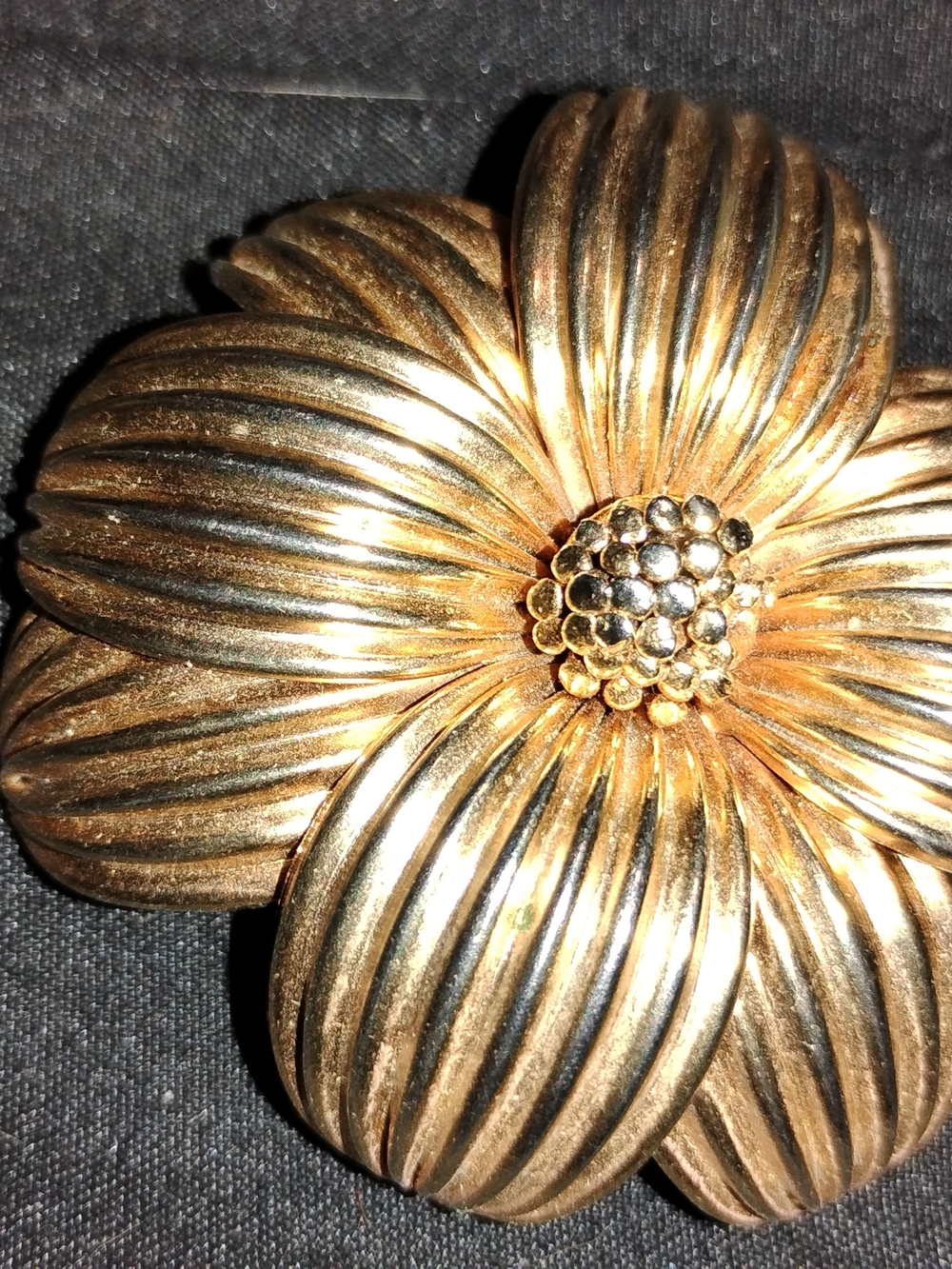 Gold Floral Statement Brooch